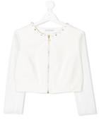 Elsy Teen Zipped Cardigan - White