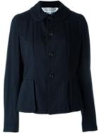 Comme Des Garçons Comme Des Garçons Buttoned Peplum Jacket, Women's, Size: S, Blue, Nylon/cupro