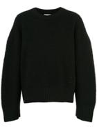Jieda Textured Knit Sweatshirt - Black