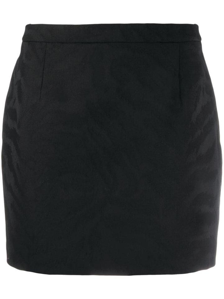 Saint Laurent Embossed Animal Pattern Mini Skirt - Black