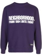 Neighborhood Logo Print Sweatshirt - Purple