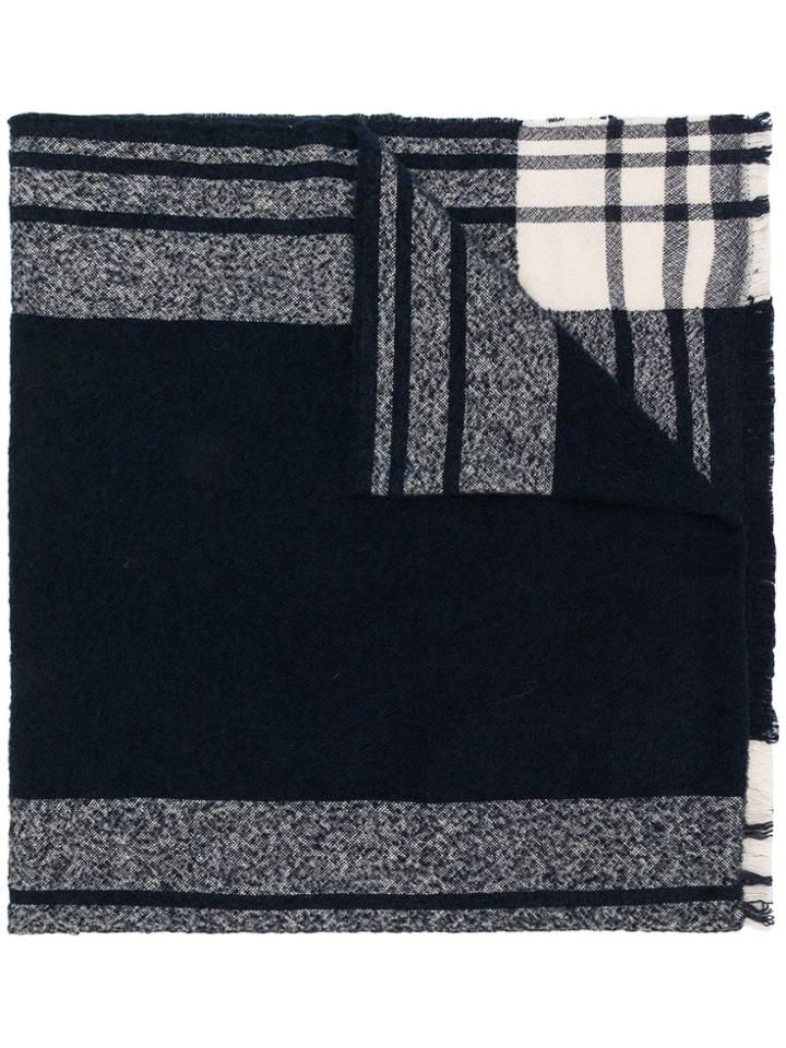 Zanone Striped Scarf - Blue