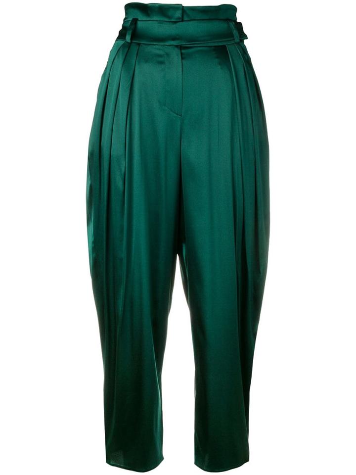 Alexandre Vauthier Draped Cropped Trousers - Green