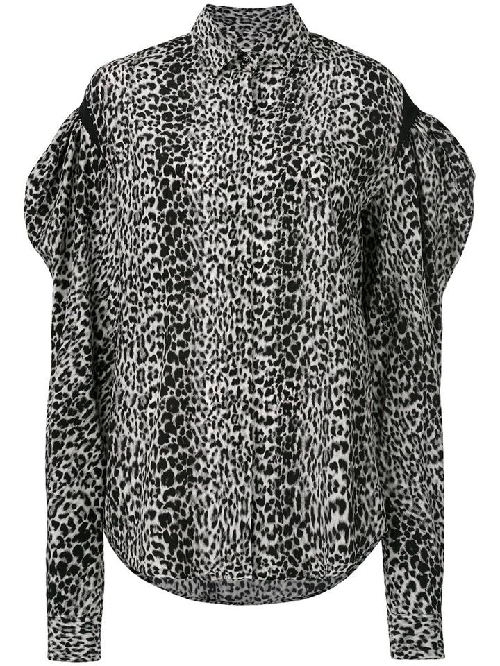 Saint Laurent - Drop Puff Sleeve Shirt - Women - Silk/cotton - 38, Black, Silk/cotton