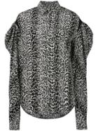 Saint Laurent - Drop Puff Sleeve Shirt - Women - Silk/cotton - 38, Black, Silk/cotton