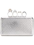 Knuckle Case Clutch - Women - Crystal/pearls/brass - One Size, Grey, Crystal/pearls/brass, Alexander Mcqueen