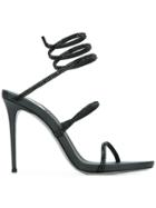René Caovilla Strass Embellished Sandals - Black