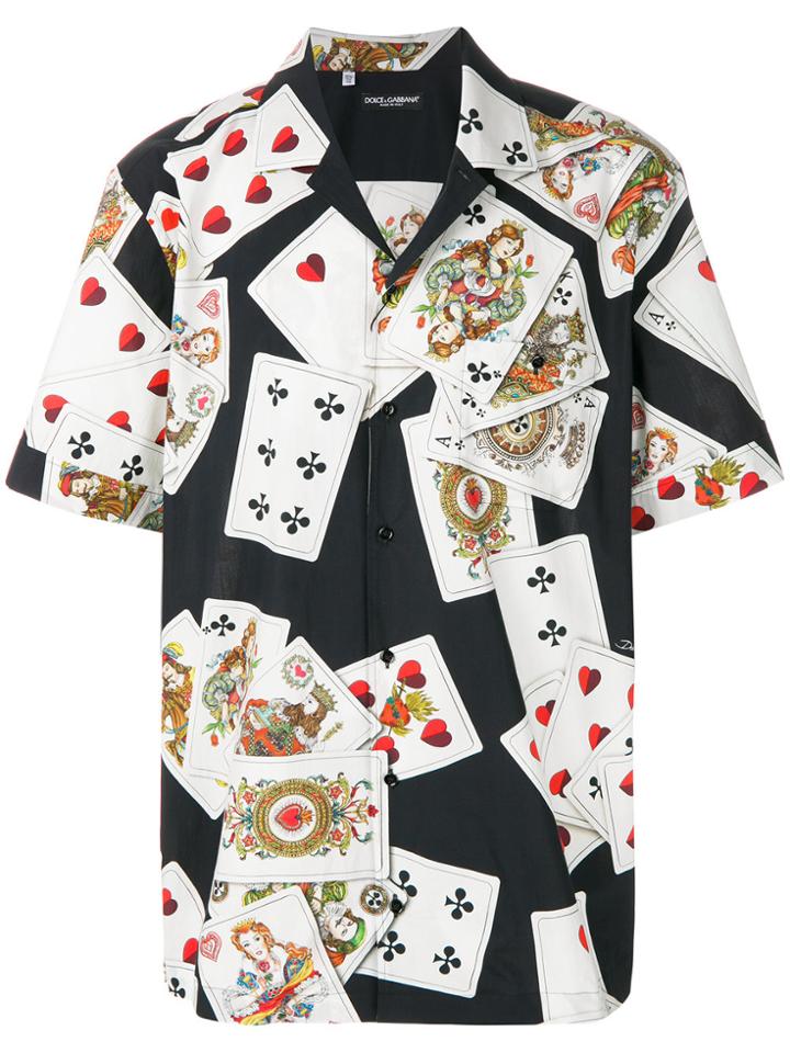 Dolce & Gabbana Card Print Shirt - Black