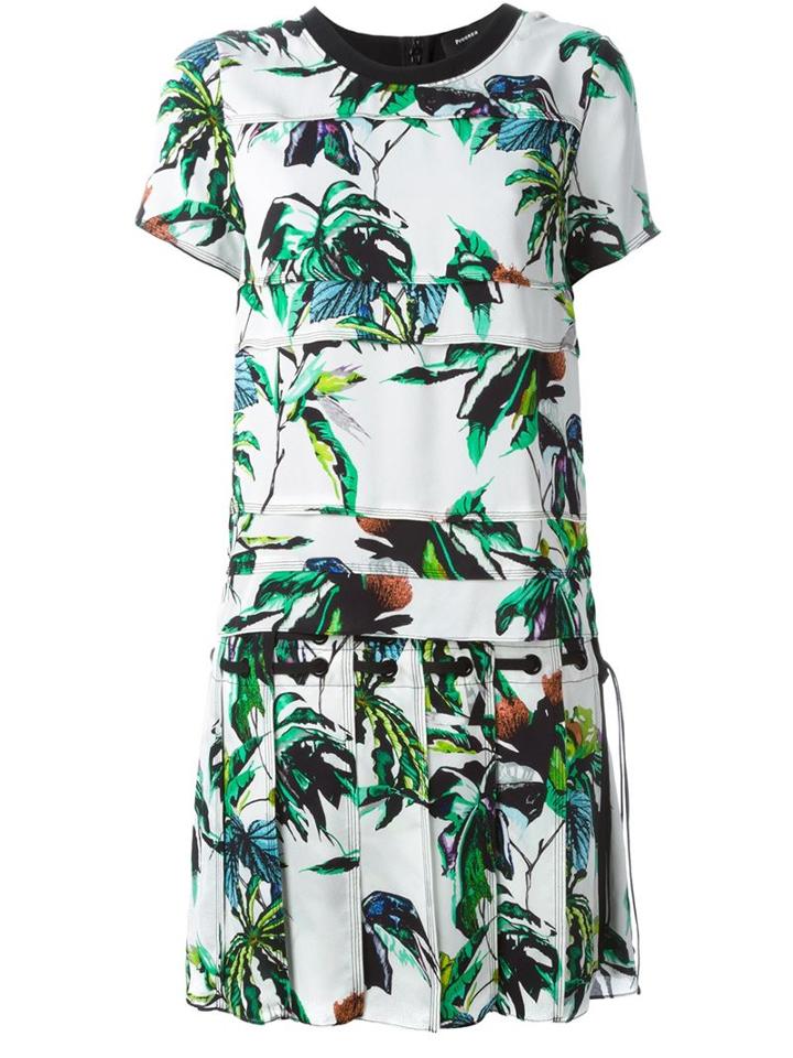 Proenza Schouler Floral Shift Dress, Women's, Size: 8, White, Silk/acetate/viscose