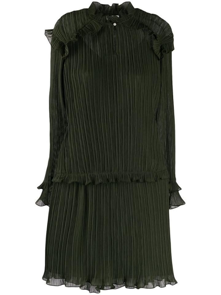 Kenzo Pleated Short Dress - Green