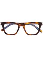 Saint Laurent Eyewear Square Frame Glasses - Brown