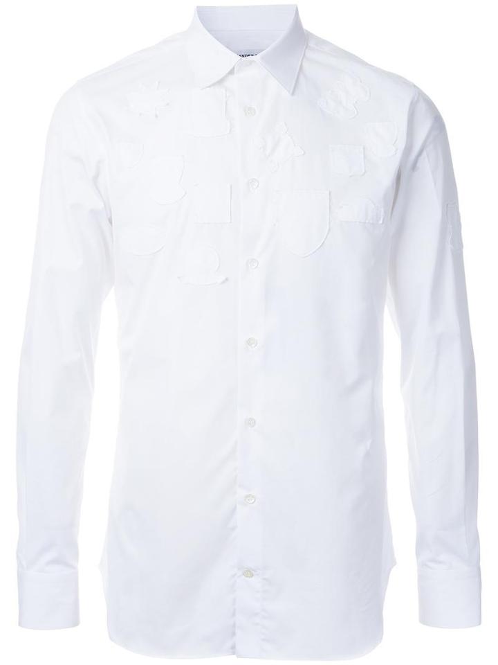 Appliquéd Shirt, Men's, Size: 15, White, Cotton, Alexander Mcqueen