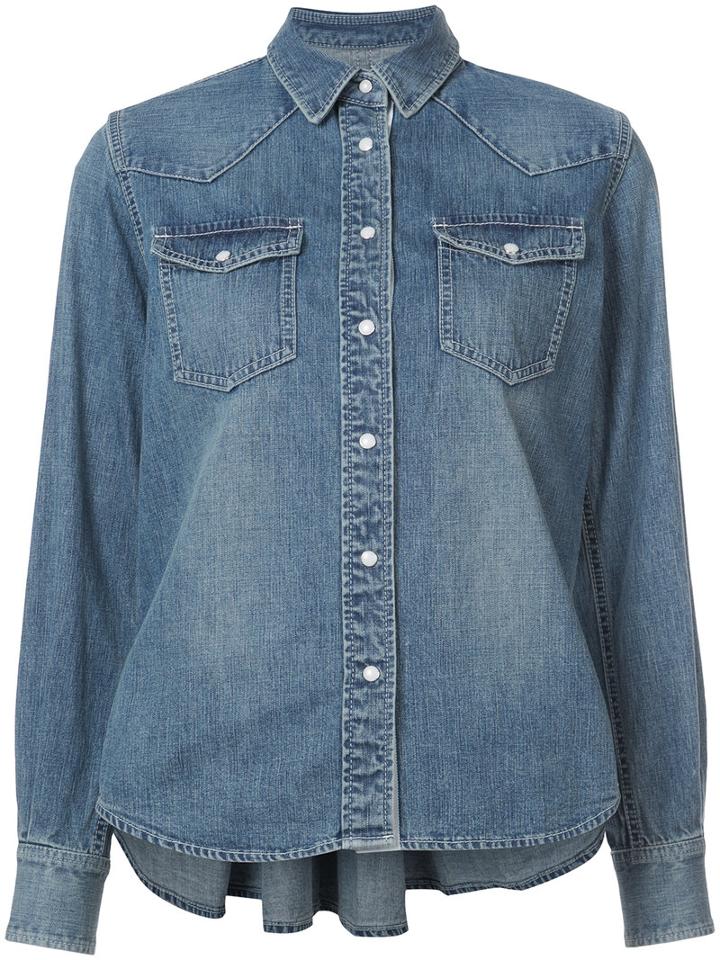 Sacai - Belted Denim Shirt - Women - Cotton - 3, Blue, Cotton