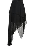 Amiri Plumetisse Asymmetric Long Skirt - Black