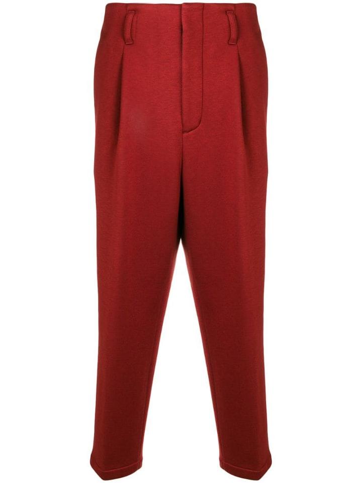 3.1 Phillip Lim Cropped Pleated Trouser - Red