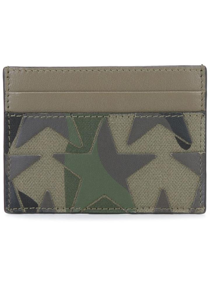 Valentino Camouflage And Star Card Holder