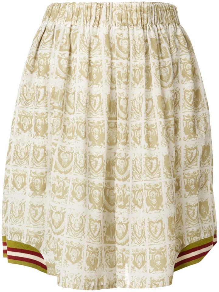Jean Paul Gaultier Pre-owned Printed Pleated Skorts - Green