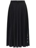 Valentino Drawstring Waistband Pleated Skirt - Black
