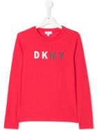 Dkny Kids Logo Print Sweatshirt - Pink & Purple