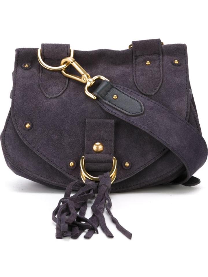 See By Chloé Small Collins Crossbody Bag, Women's, Blue, Suede/leather