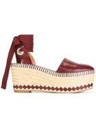 Tory Burch Platform Espadrilles - Red