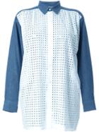 Junya Watanabe Comme Des Garçons Broderie Anglaise Panel Denim Shirt