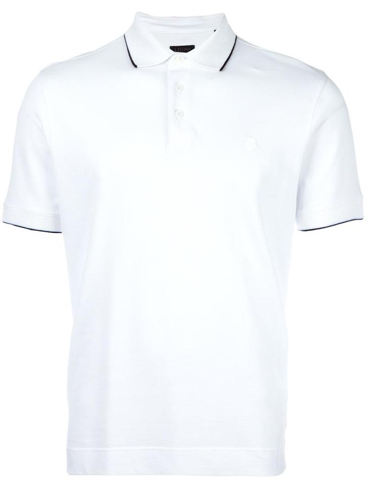 Z Zegna Pique Polo, Men's, Size: Xxl, White, Cotton