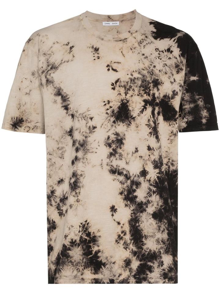 Cmmn Swdn Tie-dye Logo Print T-shirt - Brown
