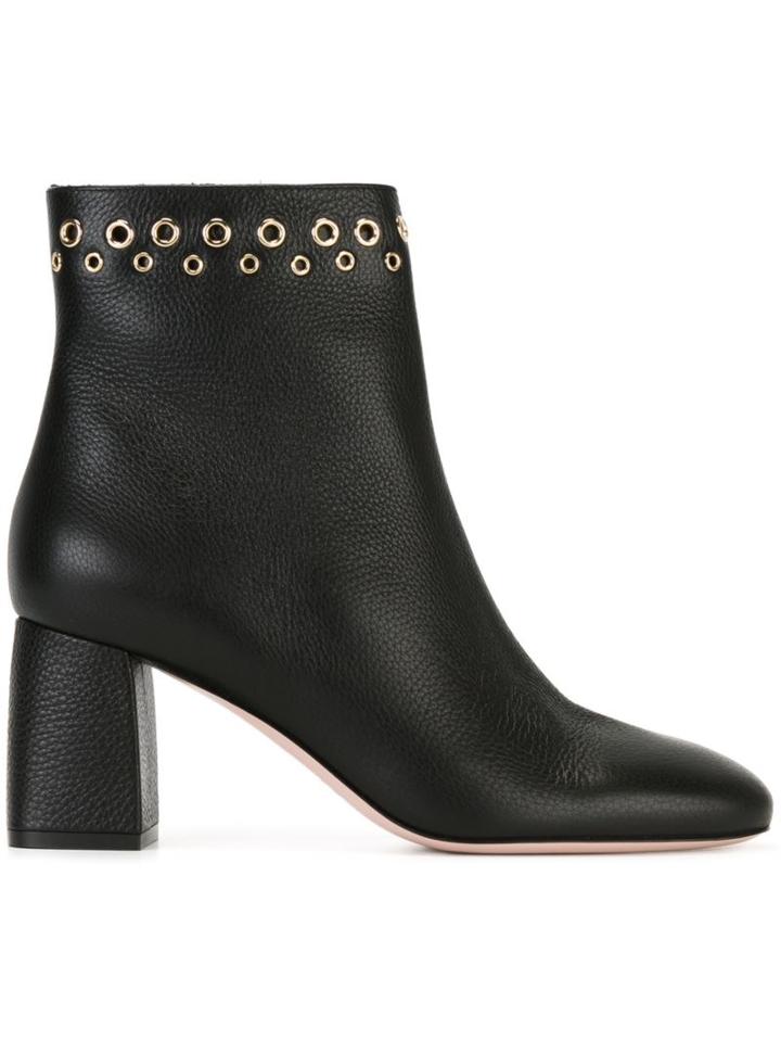 Red Valentino Eyelet Embellished Ankle Boots