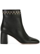 Red Valentino Eyelet Embellished Ankle Boots