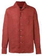 The Gigi - Plain Shirt - Men - Linen/flax - 42, Red, Linen/flax