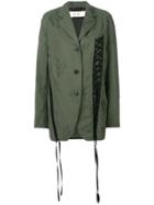 Damir Doma Floral Embroidered And Lace Up Detail Oversized Blazer -