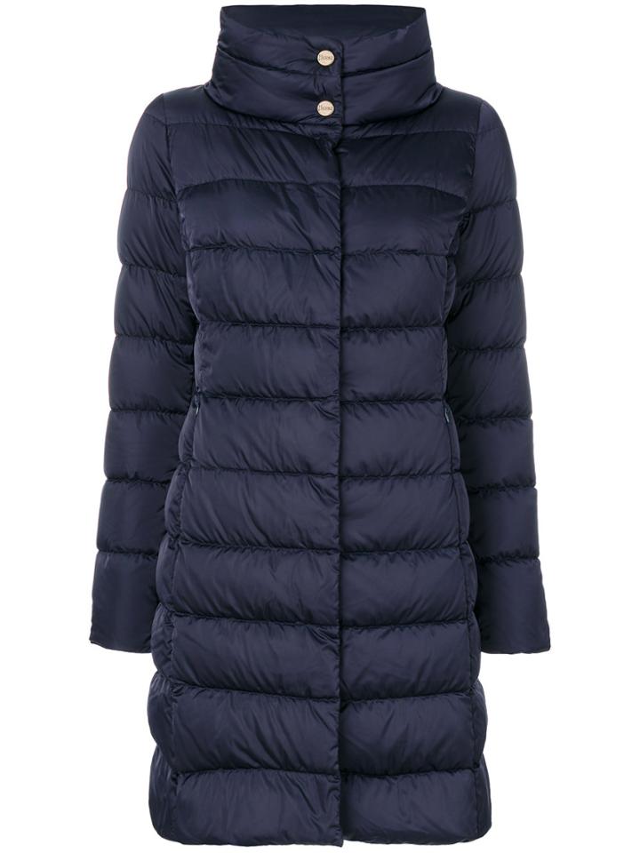 Herno Funnel Neck Coat - Blue