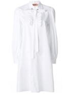 No21 Ruffle Front Shirt Dress - White