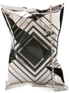 Anya Hindmarch Crisp Packet Clutch, Women's, Grey, Brass/calf Leather