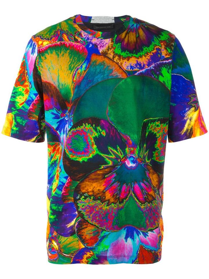 Christopher Kane Pansy Print T-shirt, Men's, Size: Xl, Green, Cotton