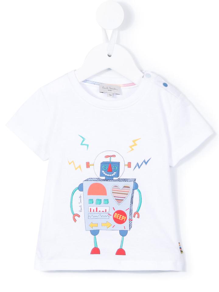 Paul Smith Junior - Robot Print T-shirt - Kids - Cotton - 6 Mth, White