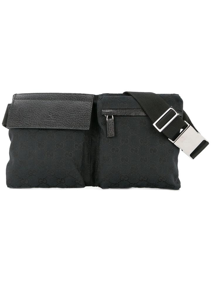Gucci Vintage Gucci Gg Pattern Waist Bum Bag - Black