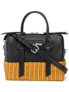 Miu Miu Basket Detail Tote Bag - Black