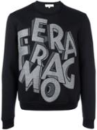 Salvatore Ferragamo Logo Sweatshirt, Men's, Size: Medium, Black, Cotton/polyurethane/wool