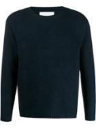 Laneus Crew-neck Knit Sweater - Blue