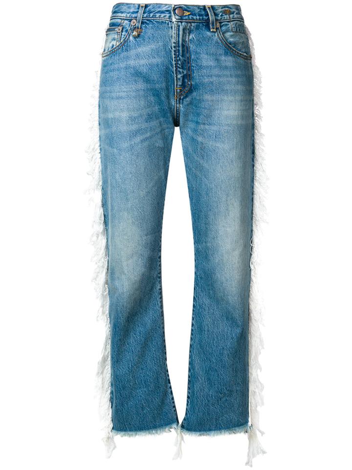 R13 Fringed Straight-leg Jeans - Blue