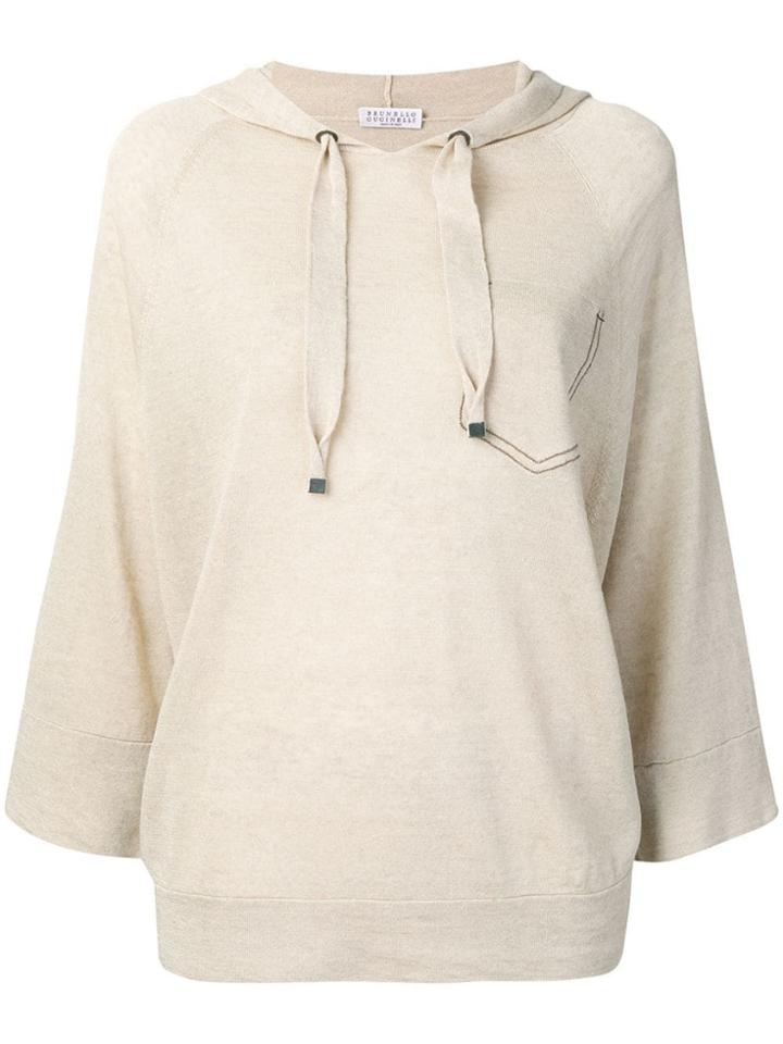 Brunello Cucinelli Knitted Hoodie - Neutrals
