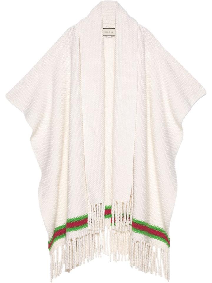 Gucci Cape With Oversize Wool Scarf - White