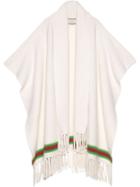 Gucci Cape With Oversize Wool Scarf - White