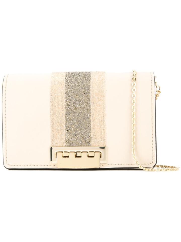 Zac Zac Posen Earthette Racing Stripe Crystal Crossbody - Nude &