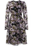 Giambattista Valli - Floral Embroidered Bow Embellished Dress - Women - Silk/cotton/polyamide/polyester - 44, Black, Silk/cotton/polyamide/polyester