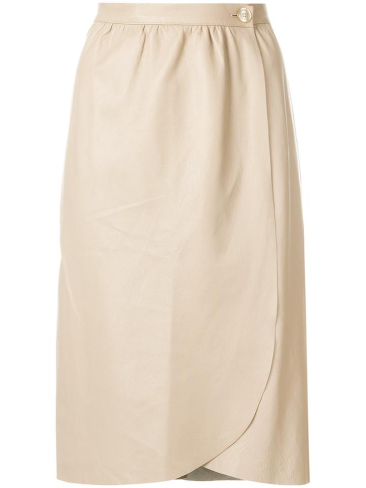Erika Cavallini Curved Straight-fit Skirt - Nude & Neutrals