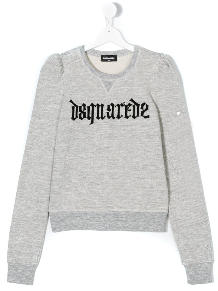 Dsquared2 Kids - Graphic Logo Sweatshirt - Kids - Cotton/spandex/elastane - 14 Yrs, Grey