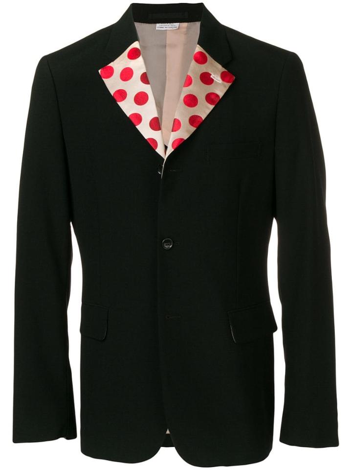 Comme Des Garçons Homme Plus Polka Dot Lapel Blazer - Black